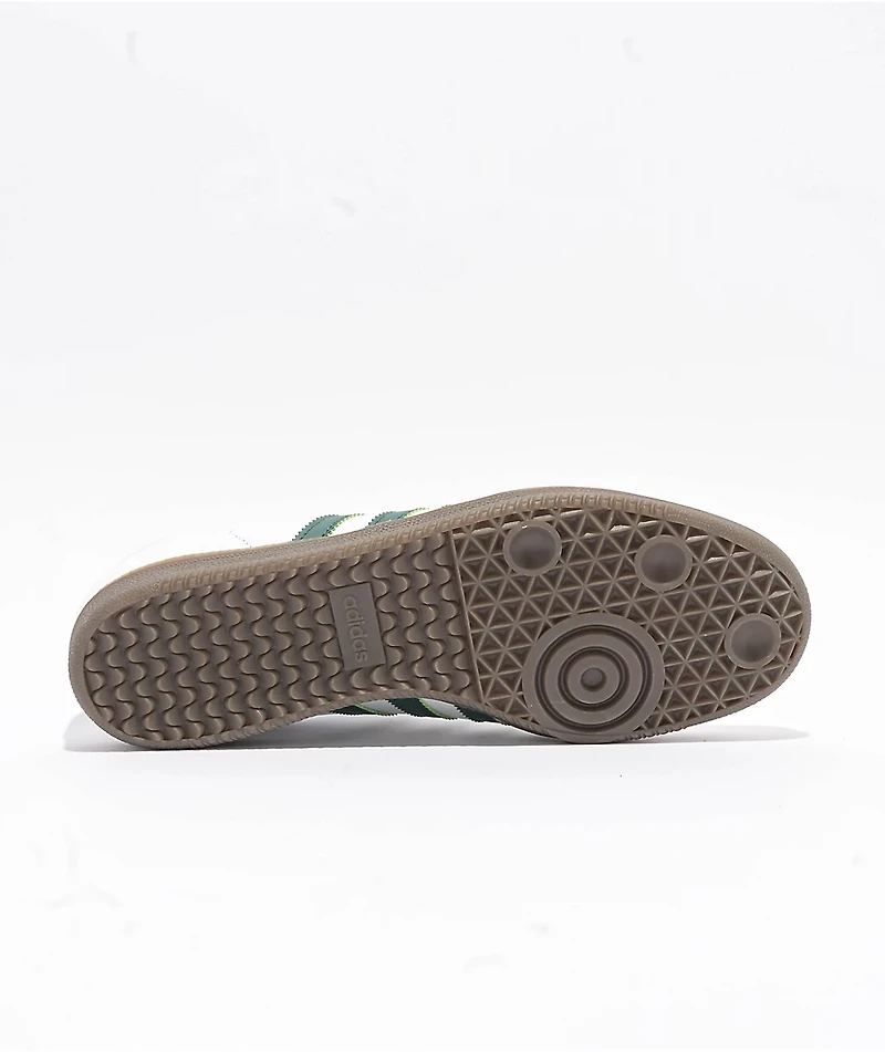 adidas Samba ADV White, Grey, & Green Skate Shoes