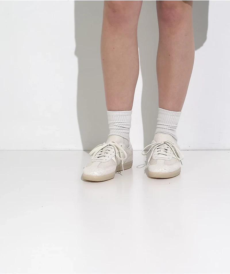 adidas Samba OG Pony Hair Off White & Crystal Linen Skate Shoes