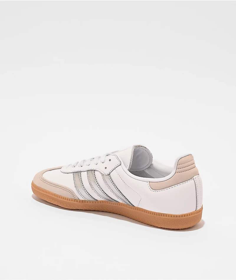 adidas Samba OG White & Silver Skate Shoes