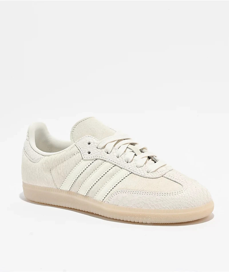 adidas Sambo OG Pony Hair Off White & Crystal Linen Skate Shoes