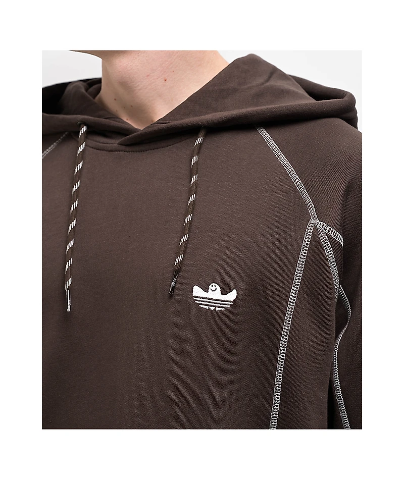 adidas Shmoofoil Dark Brown & Core White Featherweight Hoodie