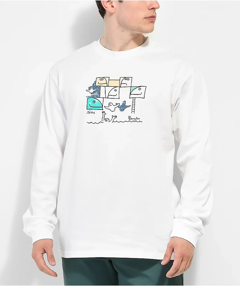adidas Shmoofoil Pool White Long Sleeve T-Shirt