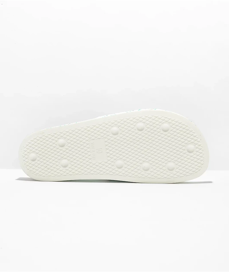 adidas Shmoofoil White & Mint Slide Sandals