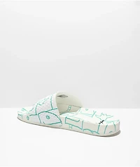 adidas Shmoofoil White & Mint Slide Sandals