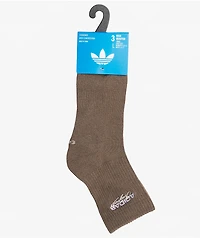 adidas Signature Brown, Khaki & Grey High Quarter Crew Socks