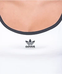 adidas Spaghetti Strap White & Black Crop Tank Top