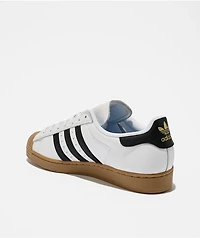 adidas Superstar ADV White, Black & Gum Skate Shoes