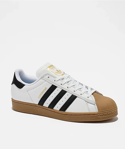 adidas Superstar ADV White, Black & Gum Skate Shoes