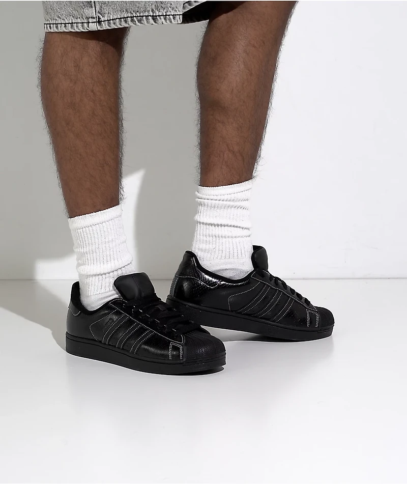 adidas Superstar II Snake Print Core Black & Cloud White Shoes