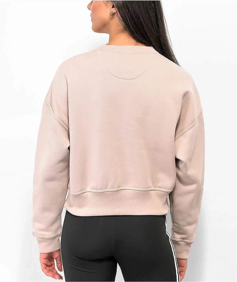 adidas Taupe Crop Crewneck Sweatshirt