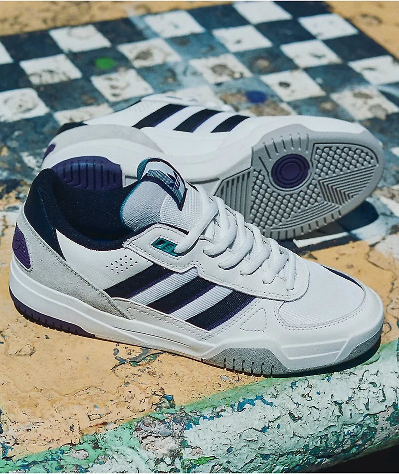 adidas Tekkira Cup White, Grey & Purple Skate Shoes