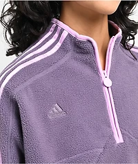 adidas Tiro Purple Half Zip Crop Fleece Sweatshirt