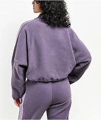 adidas Tiro Purple Half Zip Crop Fleece Sweatshirt