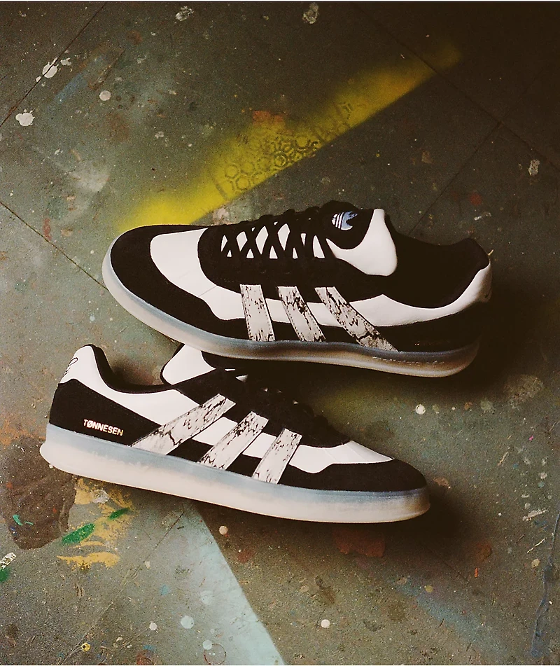 adidas Tonneson Aloha Super Black & White Skate Shoes