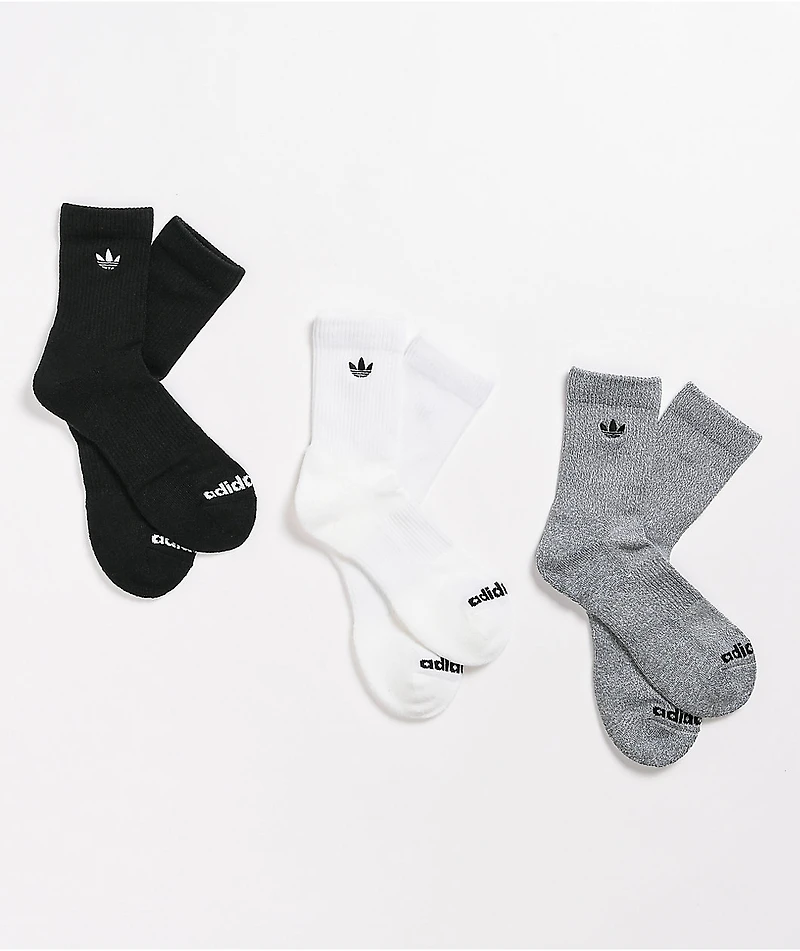 adidas Trefoil 3 Pack Mid Crew Socks