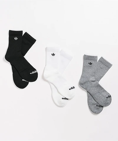 adidas Trefoil 3 Pack Mid Crew Socks
