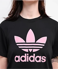adidas Trefoil Black & Pink Boxy T-Shirt