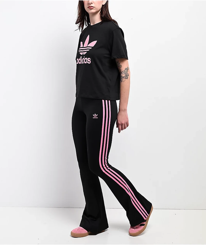 adidas Trefoil Black & Pink Boxy T-Shirt