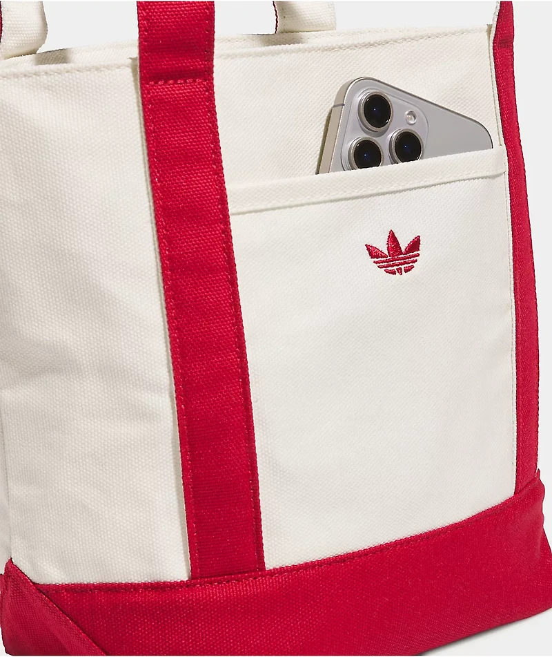 adidas Trefoil Court Mini Off White & Team Victory Red Tote Bag