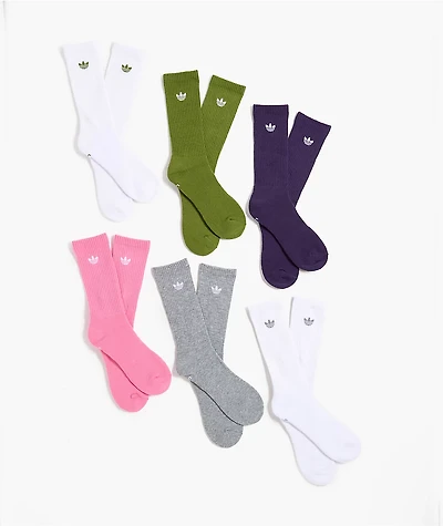 adidas Trefoil Multicolor 6-Pack Crew Socks