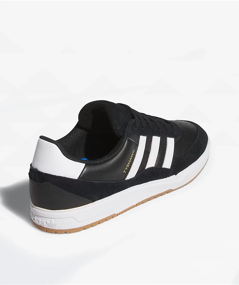 adidas Tyshawn II Core Black, Cloud White, & Gum Skate Shoes