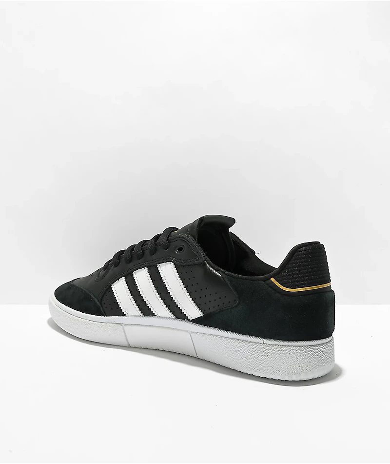 adidas Tyshawn Low Black, White & Gold Shoes