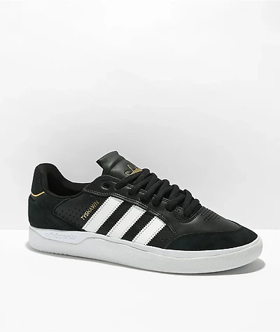 adidas Tyshawn Low Black, White & Gold Shoes