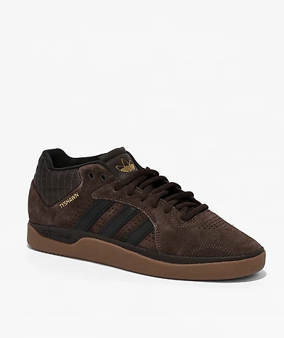 adidas Tyshawn Mid Coffee, Carbon & Gum Skate Shoes
