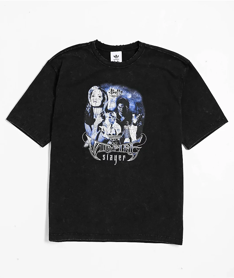 adidas x Buffy The Vampire Slayer Black Wash Oversized T-Shirt