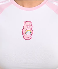 adidas x Care Bears Pink & White Ringer Crop T-Shirt