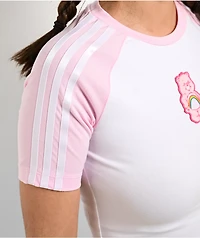 adidas x Care Bears Pink & White Ringer Crop T-Shirt