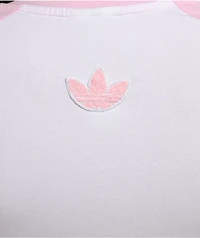 adidas x Care Bears Pink & White Ringer Crop T-Shirt