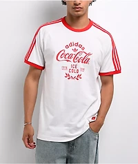 adidas x Coca-Cola Classic Sport Cali Cream & Red Ringer T-Shirt