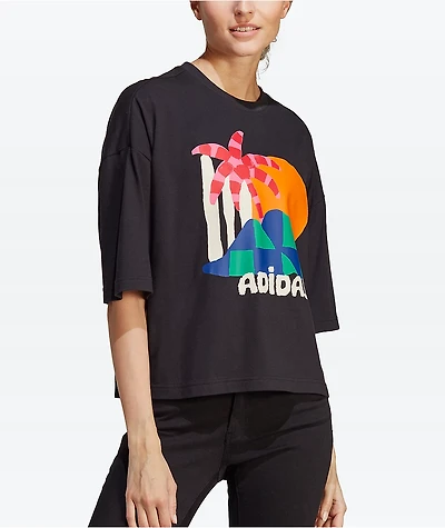 adidas x Farm Rio Spring Graphic Black T-Shirt