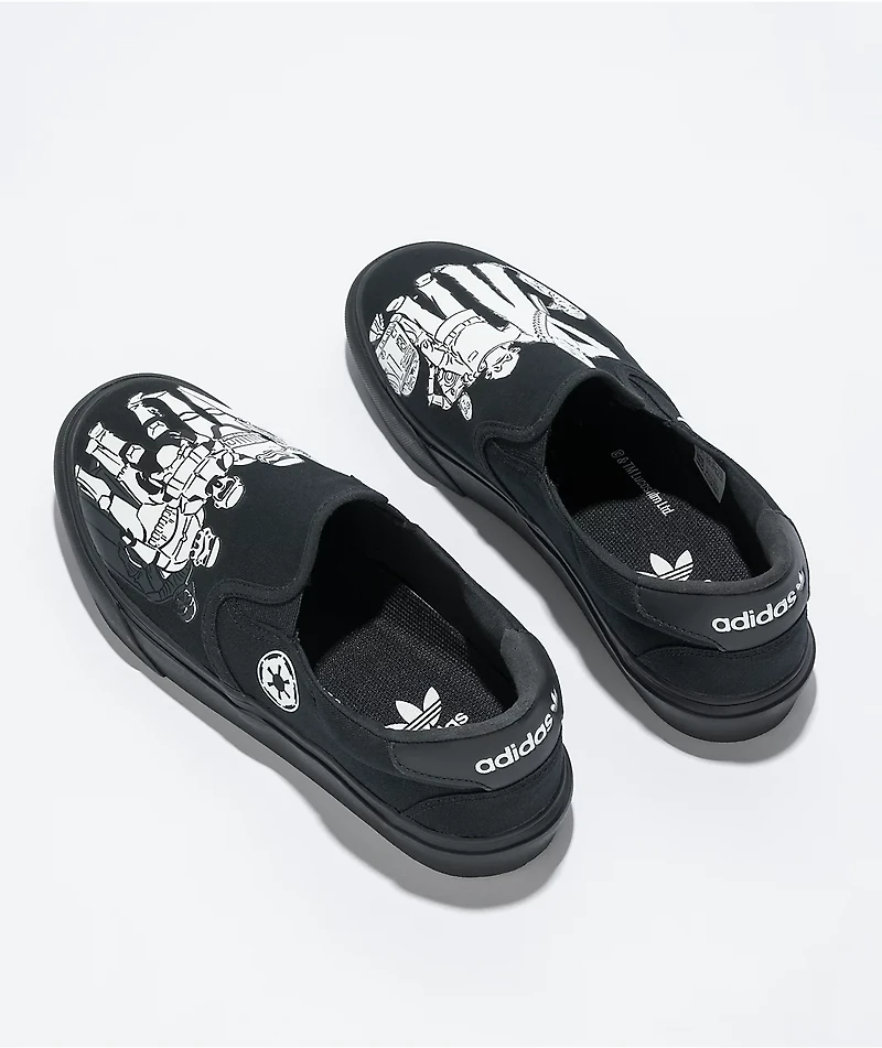 adidas x Star Wars Court Rally Black Slip-On Shoes