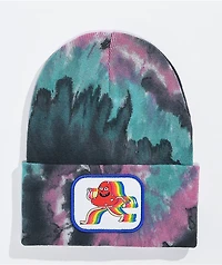 ambsn Tripper Black & Teal Tie Dye Beanie