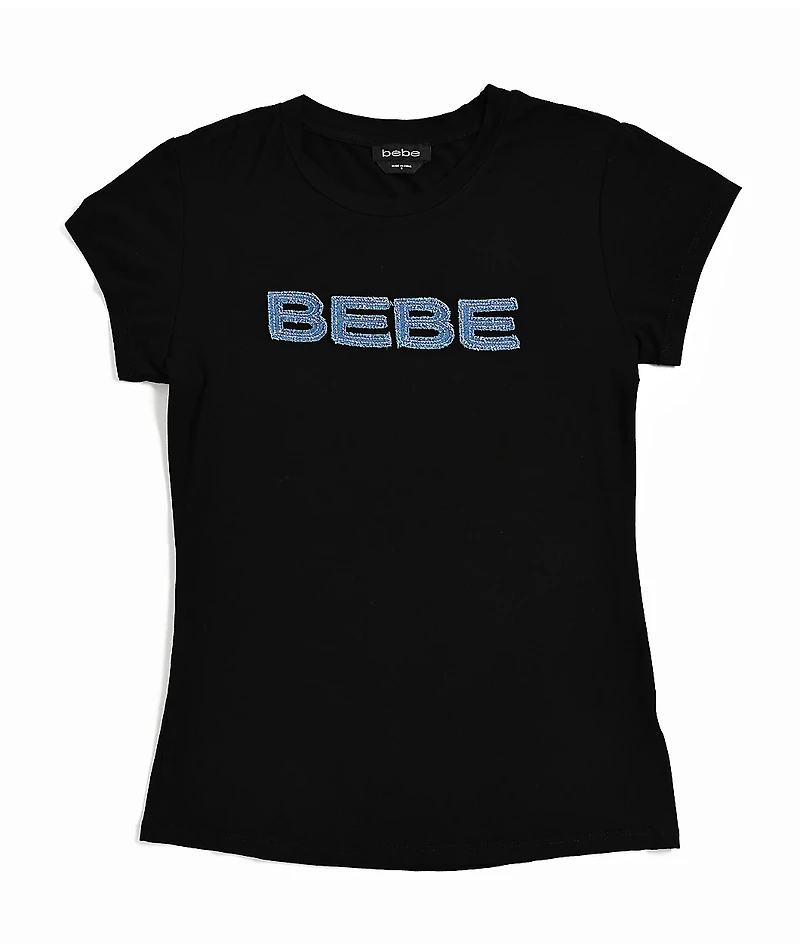 bebe Denim Patch Black T-Shirt