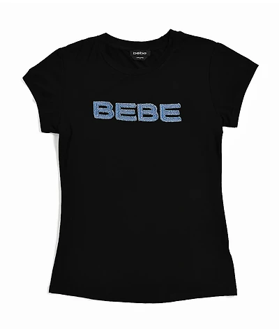bebe Denim Patch Black T-Shirt