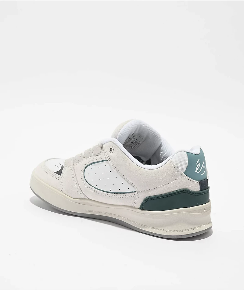 eS Accel Fit White & Teal Skate Shoes