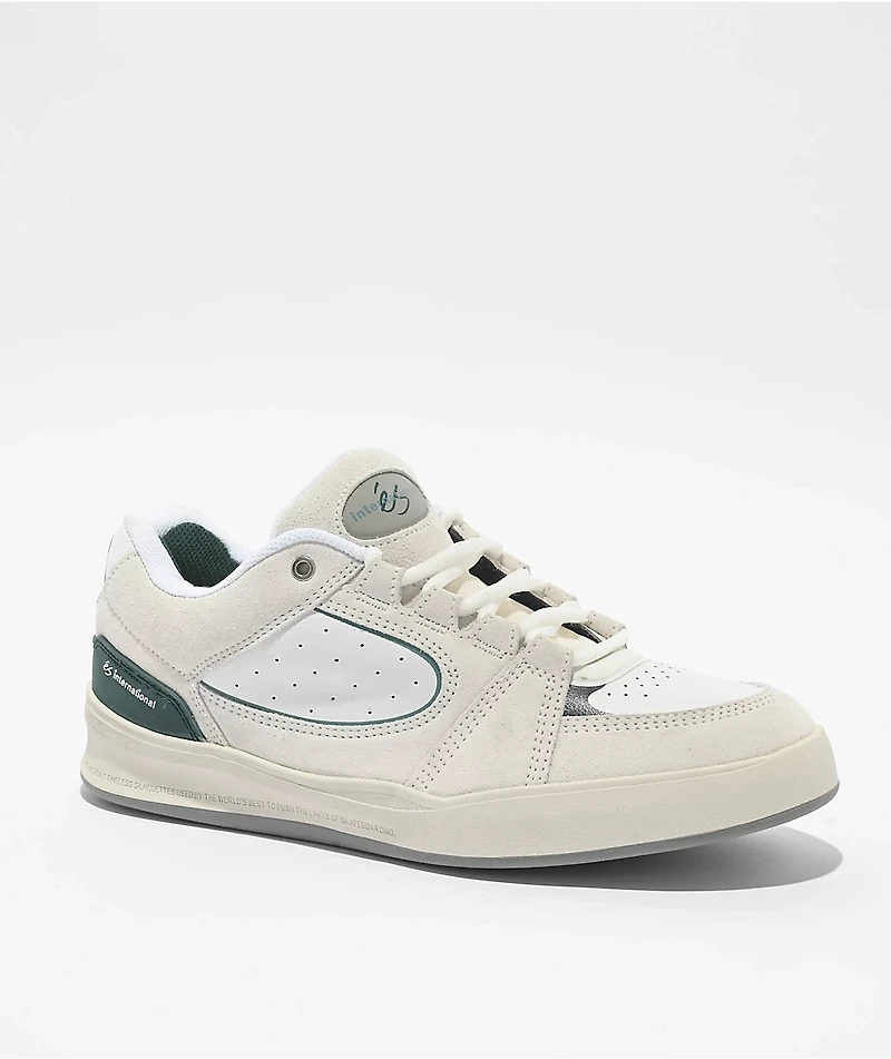 eS Accel Fit White & Teal Skate Shoes