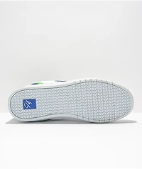 eS EOS White, Blue & Green Skate Shoes