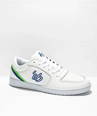 eS EOS White, Blue & Green Skate Shoes