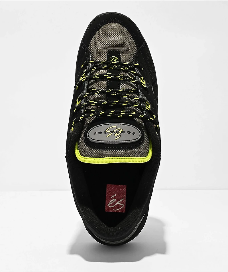 eS One Nine 7 Black & Lime Green Skate Shoes