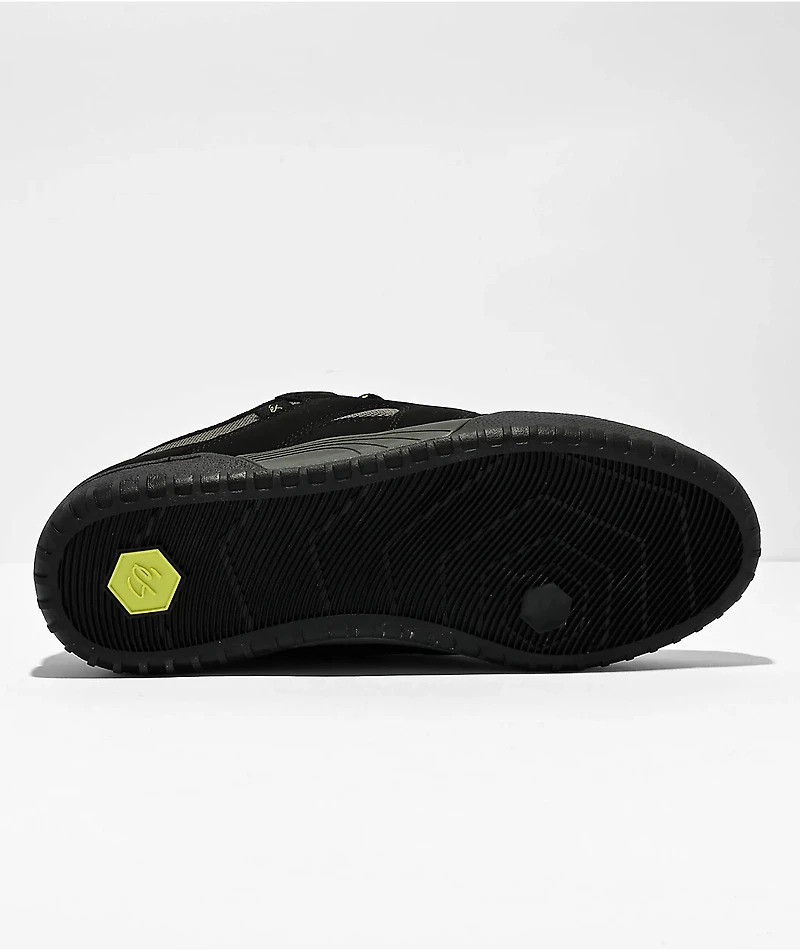 eS One Nine 7 Black & Lime Green Skate Shoes
