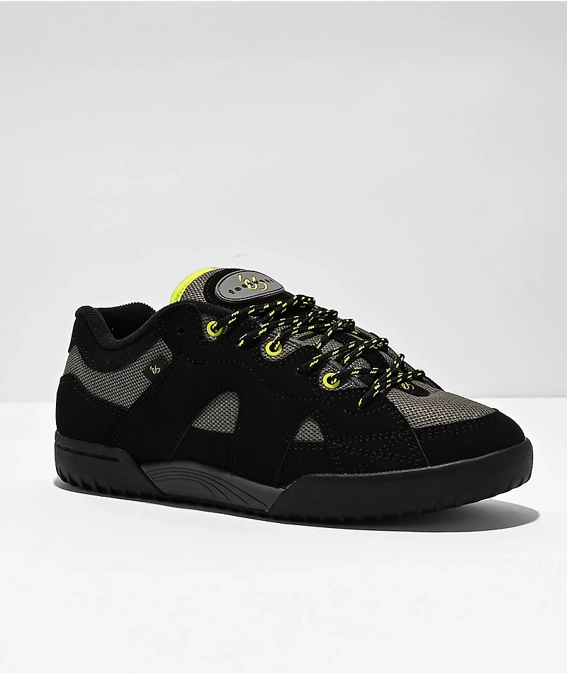 eS One Nine 7 Black & Lime Green Skate Shoes
