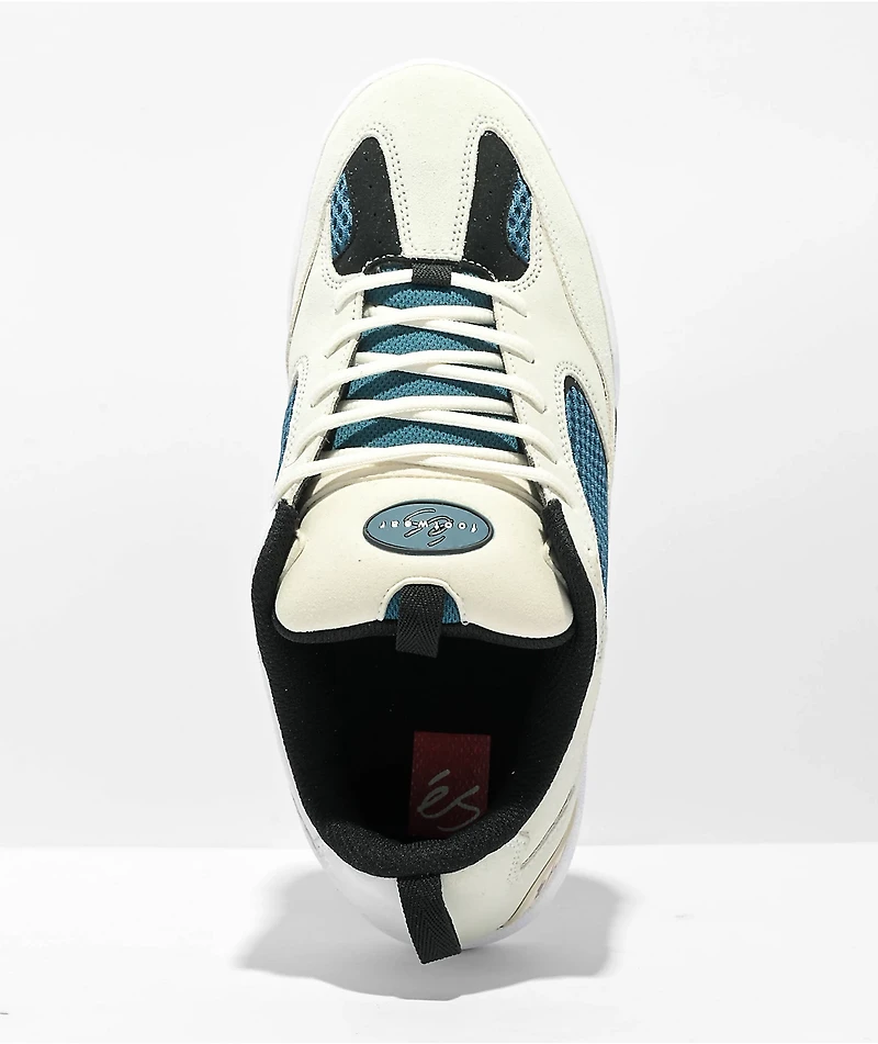 eS Quattro White, Blue & Black Skate Shoes