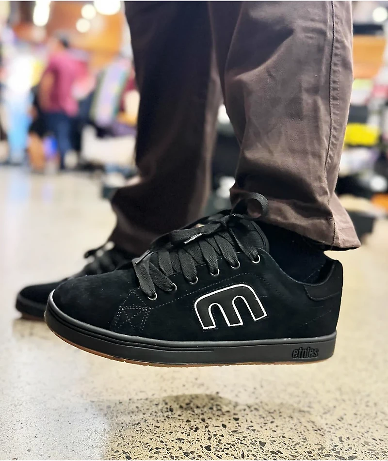 etnies Callicut Black & White Skate Shoes