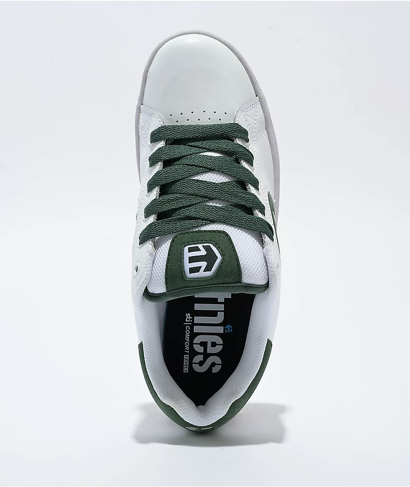 etnies Callicut White & Green Skate Shoes