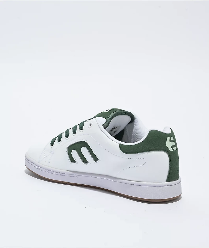etnies Callicut White & Green Skate Shoes