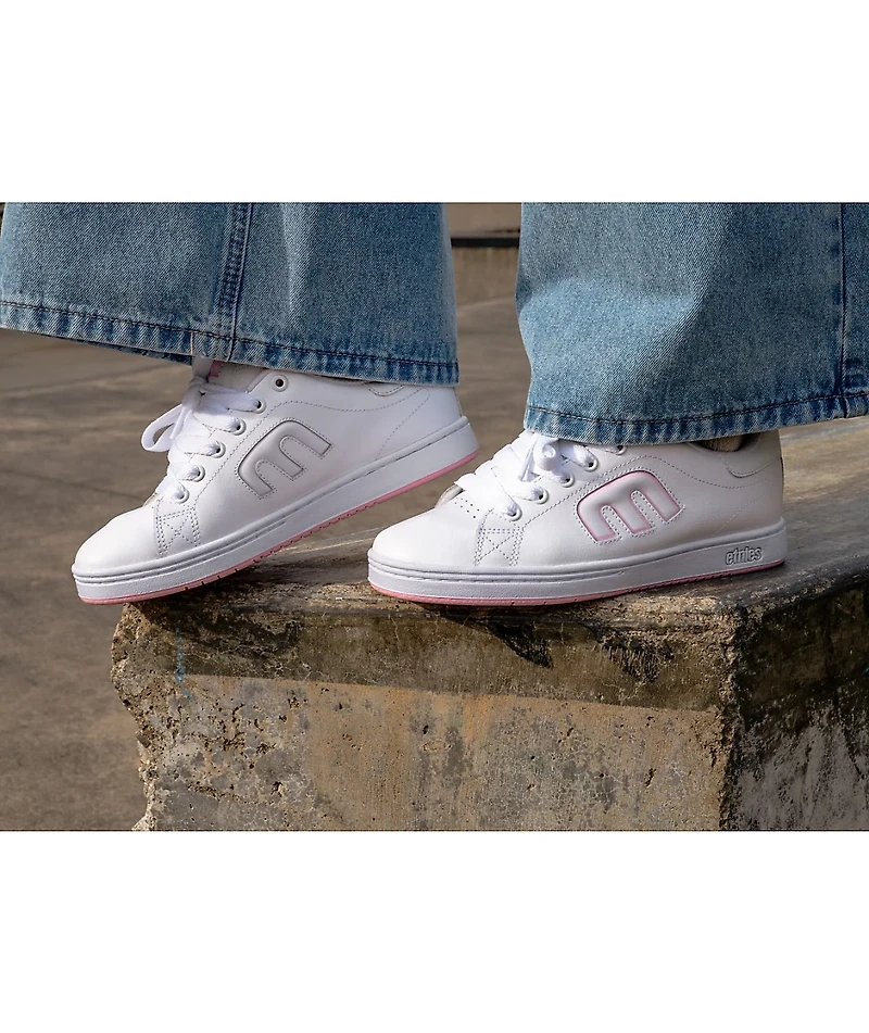 etnies Callicut White & Pink Skate Shoes